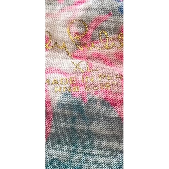 Lilly Pulitzer Womens Pink and Green Floral Short Sleeve Tee - Picture 2 of 8
